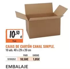 Oferta de Cajas De Cartón Canal Simple por 10,5€ en Obramat