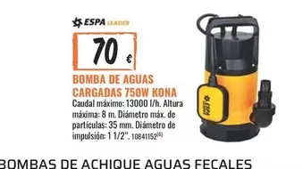 Oferta de Espa - Bomba De Aguas Cargadas 750w por 70€ en Obramat