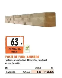 Oferta de Poste De Pino Laminado por 63€ en Obramat