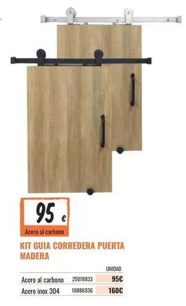 Oferta de Guia - Kit  Corredera Puerta Madera por 95€ en Obramat