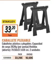 Oferta de Stanley - Caballete Plegable por 33,2€ en Obramat
