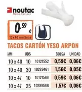 Oferta de Tacos Carton Yeso Arpon por 0,59€ en Obramat