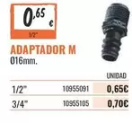 Oferta de Adaptador M por 0,65€ en Obramat