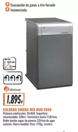 Oferta de Caldera Sirena Mix Duo Fd40 por 1895€ en Obramat
