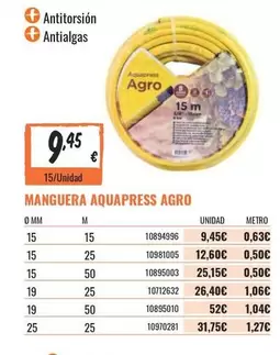 Oferta de Manguera Aquapress Agro por 9,45€ en Obramat