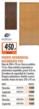 Oferta de PVC - Puerta Residencial Recupieria por 450€ en Obramat