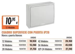 Oferta de Cuadro Superficie Con Puerta IP20 por 10,95€ en Obramat