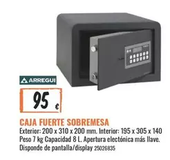 Oferta de Arregui - Caja Fuerte Sobremesa por 95€ en Obramat