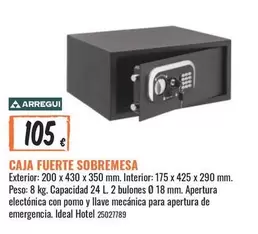 Oferta de Arregui - Caja Fuerte Sobremesa por 105€ en Obramat