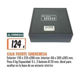 Oferta de Arregui - Caja Fuerte Sobremesa por 124€ en Obramat
