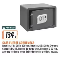 Oferta de Arregui - Caja Fuerte Sobremesa por 134€ en Obramat
