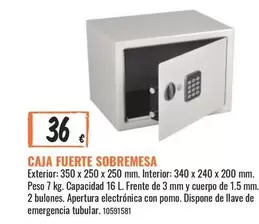 Oferta de Caja Fuerte Sobremesa por 36€ en Obramat