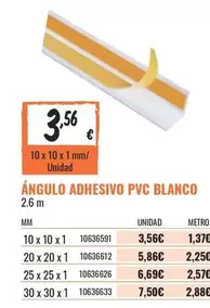 Oferta de Blanco - Angulo Adhesivo Pvc por 3,56€ en Obramat