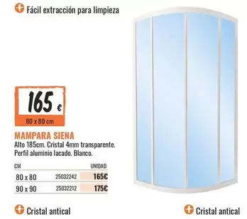 Oferta de Siena - Mampara Siena por 165€ en Obramat