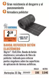 Oferta de Soprema - Banda Refferzo Betun Elastomero por 2,54€ en Obramat