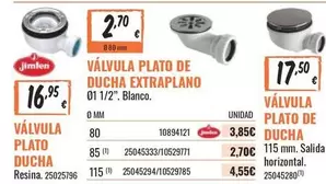 Oferta de Blanco - Vàlvula Plato De Ducha Extraplano por 2,7€ en Obramat