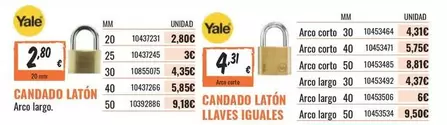 Oferta de Candado Latón por 2,8€ en Obramat