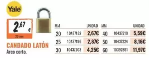 Oferta de Candado Latón por 2,67€ en Obramat