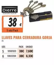 Oferta de Llaves Para Cerradura por 38€ en Obramat