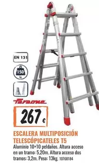 Oferta de Escalera Multiposicion Telescopicateles T5 por 267€ en Obramat