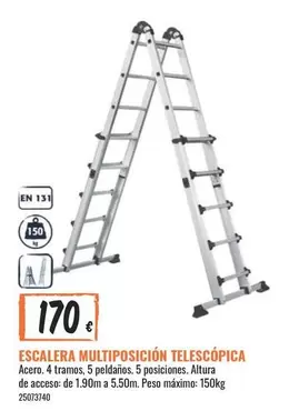 Oferta de Escalera Multiposicion Telescopica por 170€ en Obramat