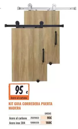 Oferta de Kit Guia Corredera Puerta Madera por 95€ en Obramat
