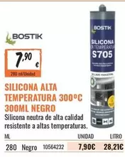 Oferta de Bostik - Silicona Alta Temperatura 300 C por 7,9€ en Obramat