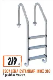 Oferta de Escalera Estándar Inox 316 por 219€ en Obramat