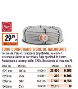 Oferta de Rovi - Tubo Corrugado Libre De Halogenos por 29,95€ en Obramat