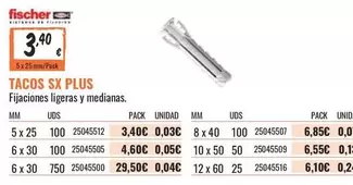 Oferta de Tacos Sx Plus por 3,4€ en Obramat