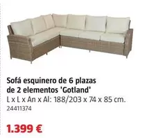 Oferta de Sofá Esquinero De 6 Plazas De 2 Elementos Gotland por 1399€ en BAUHAUS