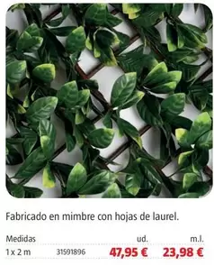 Oferta de Fabricado En Mimbre Con Hojas De Laurel. por 23,98€ en BAUHAUS