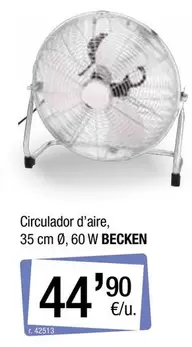 Oferta de Becken - Circulador D'aire, 35 Cm 0, 60 W por 44,9€ en BonpreuEsclat