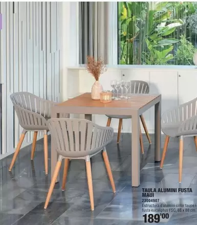 Oferta de Taula Alumini Fusta Maui  por 189€ en Optimus