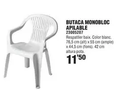 Oferta de Butaca Monobloc Apilable por 11,5€ en Optimus