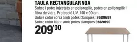 Oferta de Taula Rectangular Noa por 209€ en Optimus