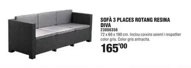 Oferta de Diva - Sofa 3 Places Rotang Resina  por 165€ en Optimus