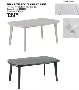 Oferta de Taula Resina Extensible Atlantic por 139€ en Optimus