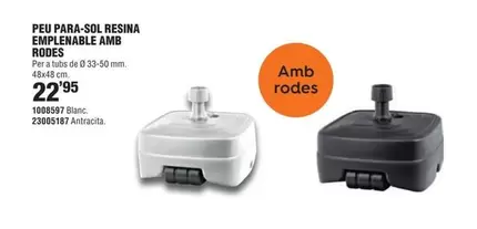 Oferta de Peu Para-Sol Resina Emplenable Amb Rodes por 22,95€ en Optimus