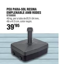 Oferta de Peu Para-Sol Resina Emplenable Amb Rodes por 39,95€ en Optimus