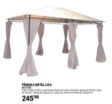 Oferta de Antracita - Pérgola Metal-lica por 245€ en Optimus