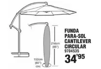 Oferta de Funda Para-Sol Cantilever Circular por 34,95€ en Optimus