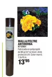 Oferta de Malla/Feltre Antiherba por 13,95€ en Optimus