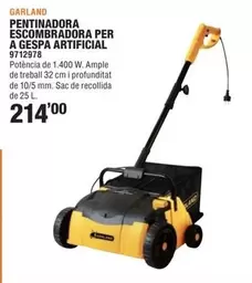 Oferta de Garland - Pentinadora Escombadora Per A Gespa Artificial por 214€ en Optimus