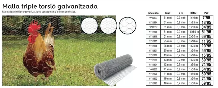 Oferta de Malla Triple Torsó Galvanizada por 7,95€ en Optimus
