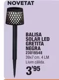 Oferta de Balisa Solar Led Gretita Negra por 3,95€ en Optimus