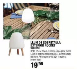Oferta de Llum De Sobretaula Exterior Rocket por 19,95€ en Optimus