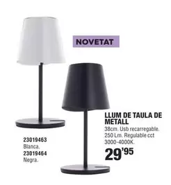 Oferta de Llum De Taula De Metall por 29,95€ en Optimus