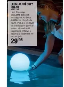 Oferta de Llum Jardi Buly Solar por 29,95€ en Optimus