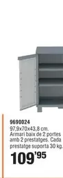 Oferta de Armari Baix De 2 Portes Amb 2 Prestatges por 109,95€ en Optimus